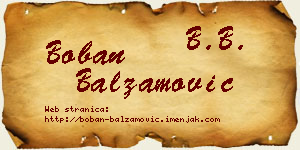 Boban Balzamović vizit kartica
